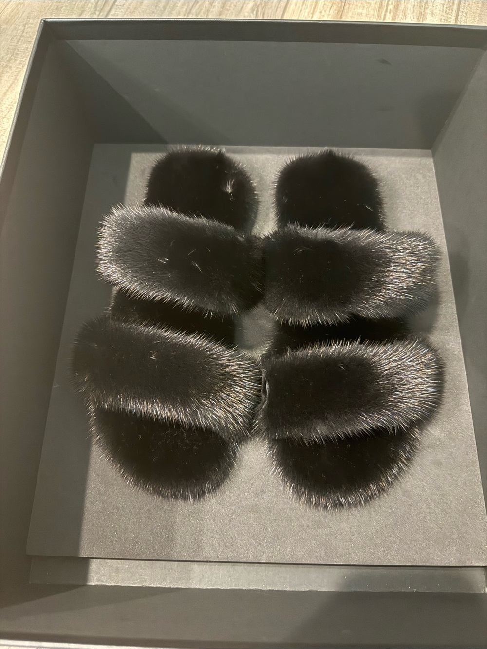 Saint Laurent Fur Sandals